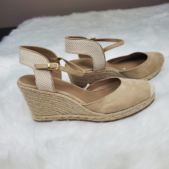Loft Size 10 Womens Espadrille Wedge Ankle Strap Heels - Picture 1 of 9